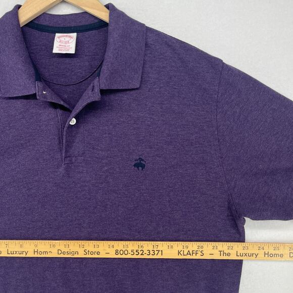 BROOKS BROTHERS Shirt Mens L 1818 Performance Polo Golf Pique Cotton Purple - Picture 12 of 14